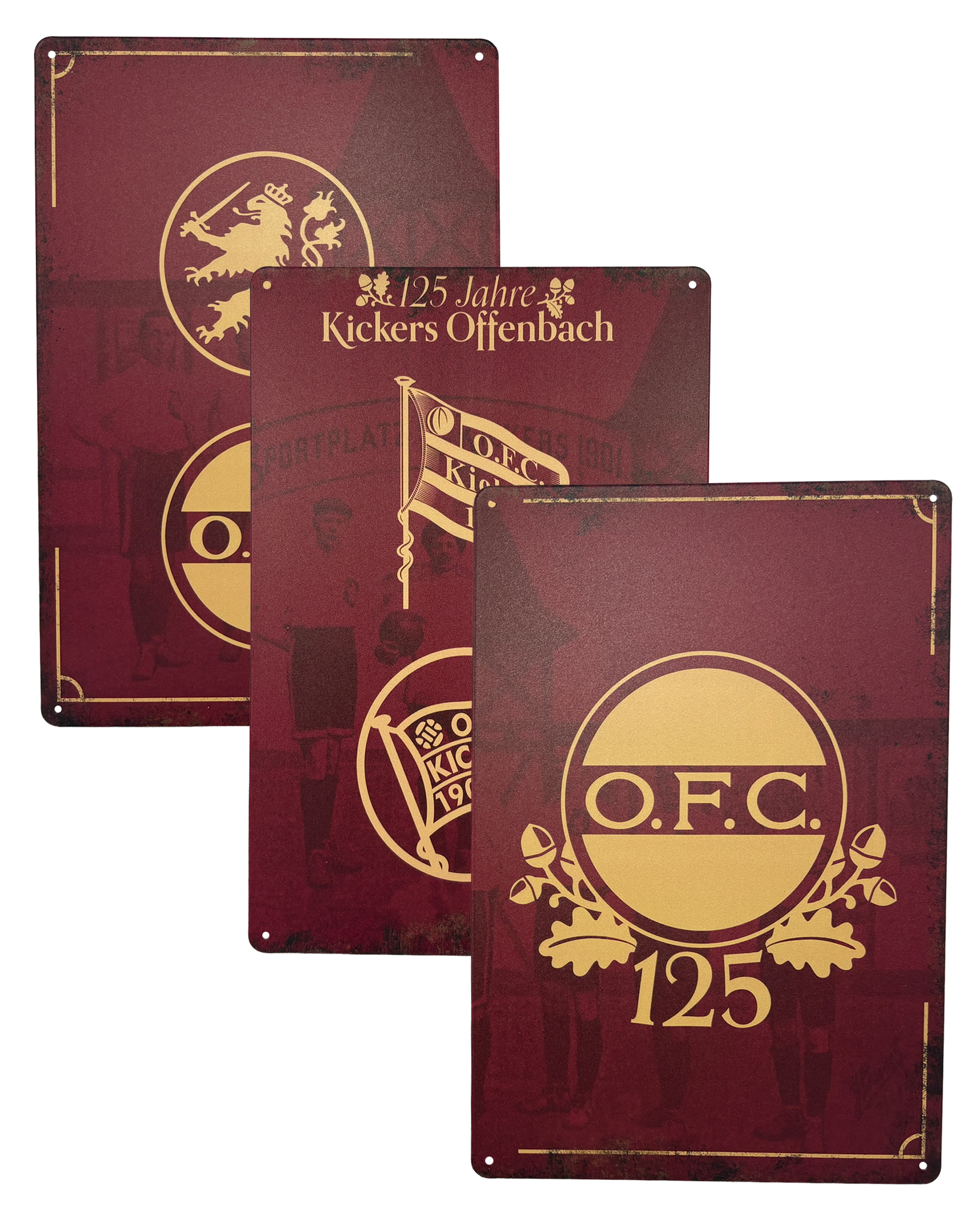Blechschild "125 Jahre" 3er-Set