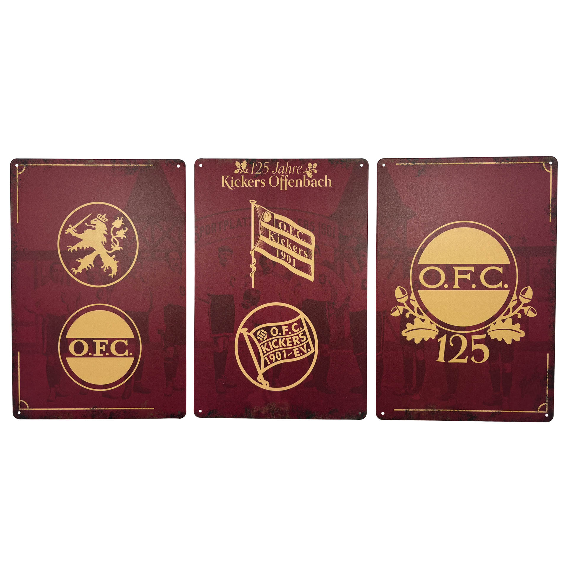Blechschild "125 Jahre" 3er-Set